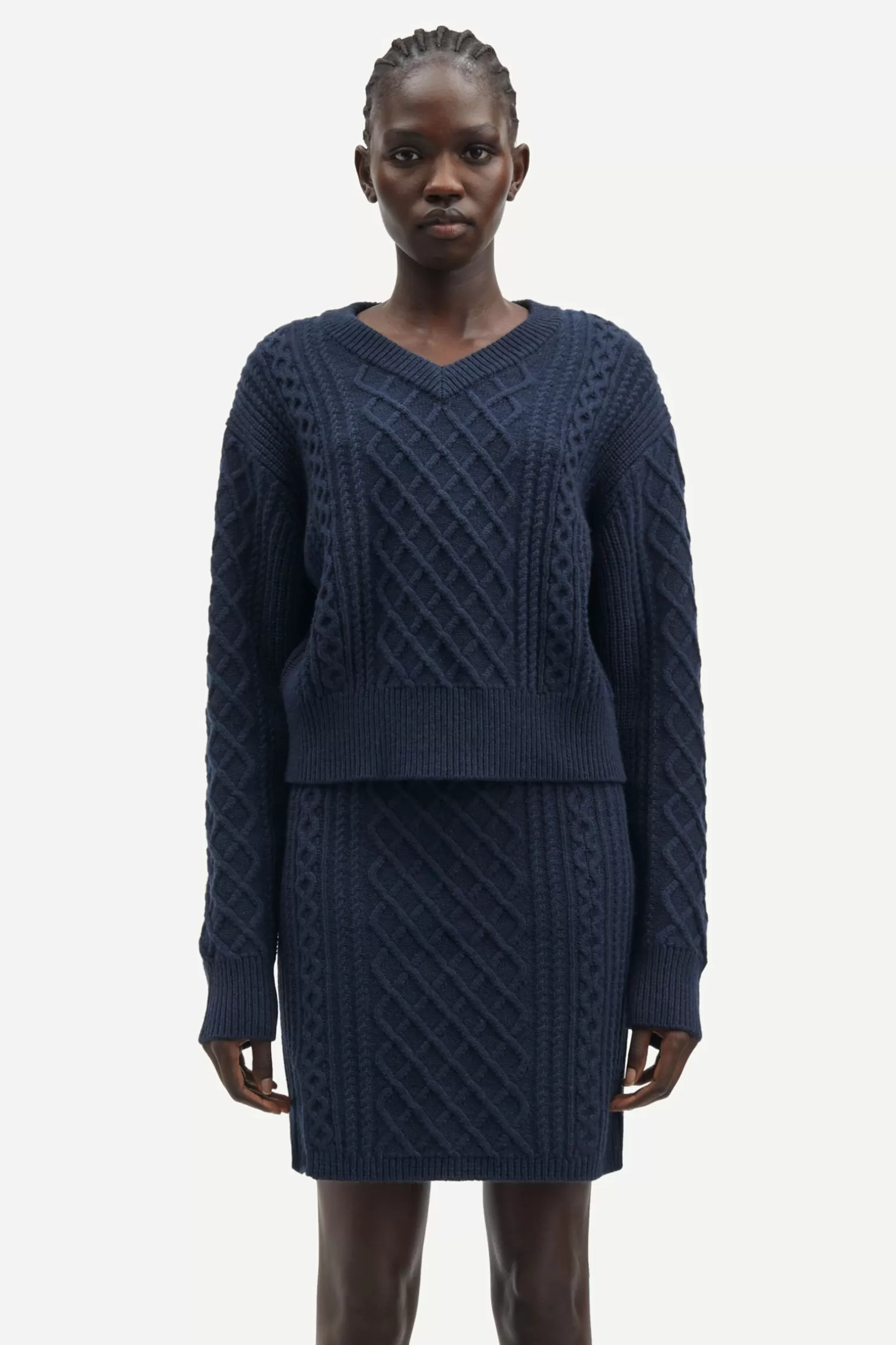 Dame Samsøe Samsøe Matchende Sæt | Strik*SADENE V-NECK SWEATER 15352